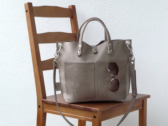 Leather Bag Leather Bag Grey Leather Bag Women Small | Etsy