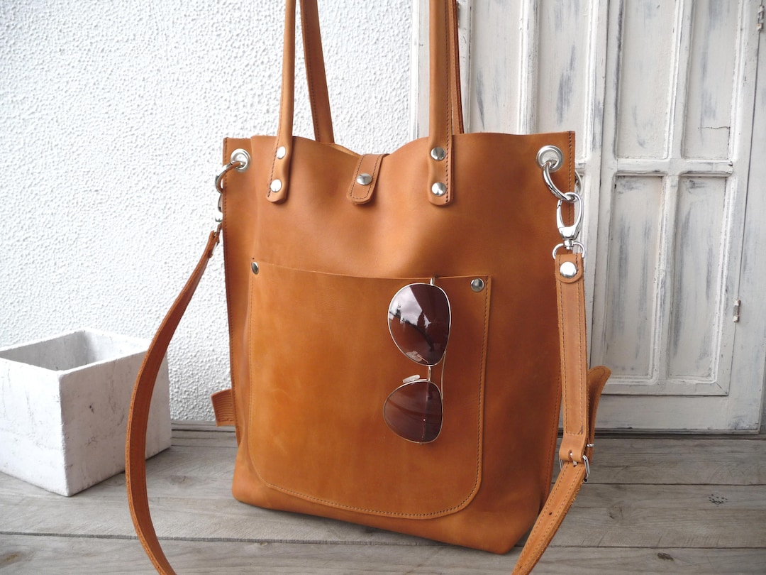 Leather Bag Woman Cognac Cowhide Full Grain Leather - Etsy