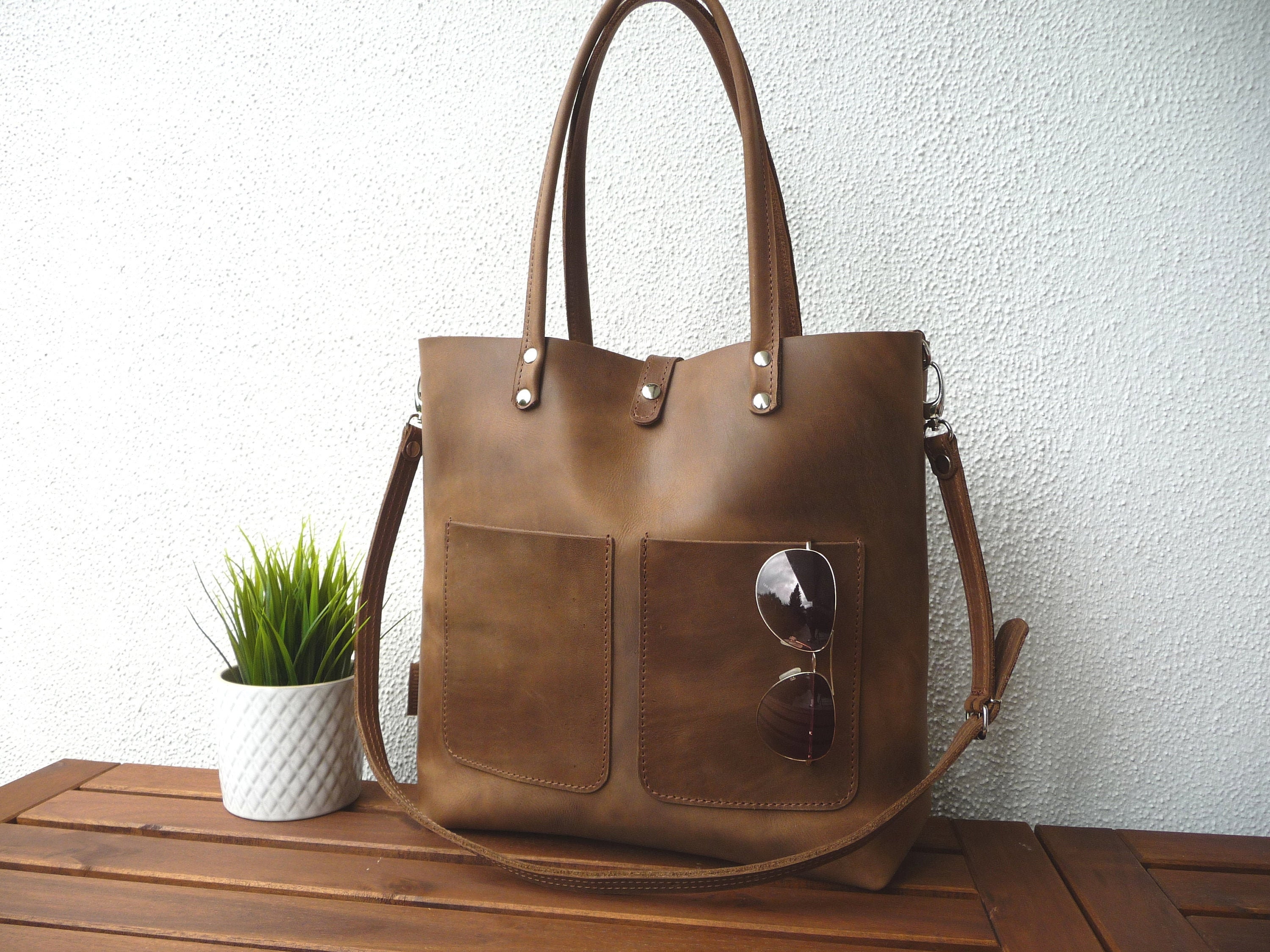 HANDBAG Leather bag cowhide full grain leather bag woman | Etsy