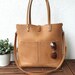 LARGE LEATHER TOTE bag women brown, sturdy leather, large leather shoulder bag women, crossbody strap, Enie Frontpocket - brown!
