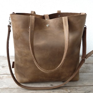 XL leather bag brown for women, large leather tote, big leather handbag, leather shoulder bag women, modern laptop bag, Enie - brown!