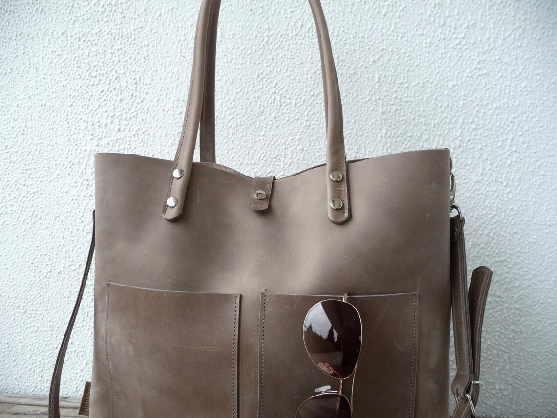 XL Leather Tote Large Leather Tote Leather Tote Bag for Etsy