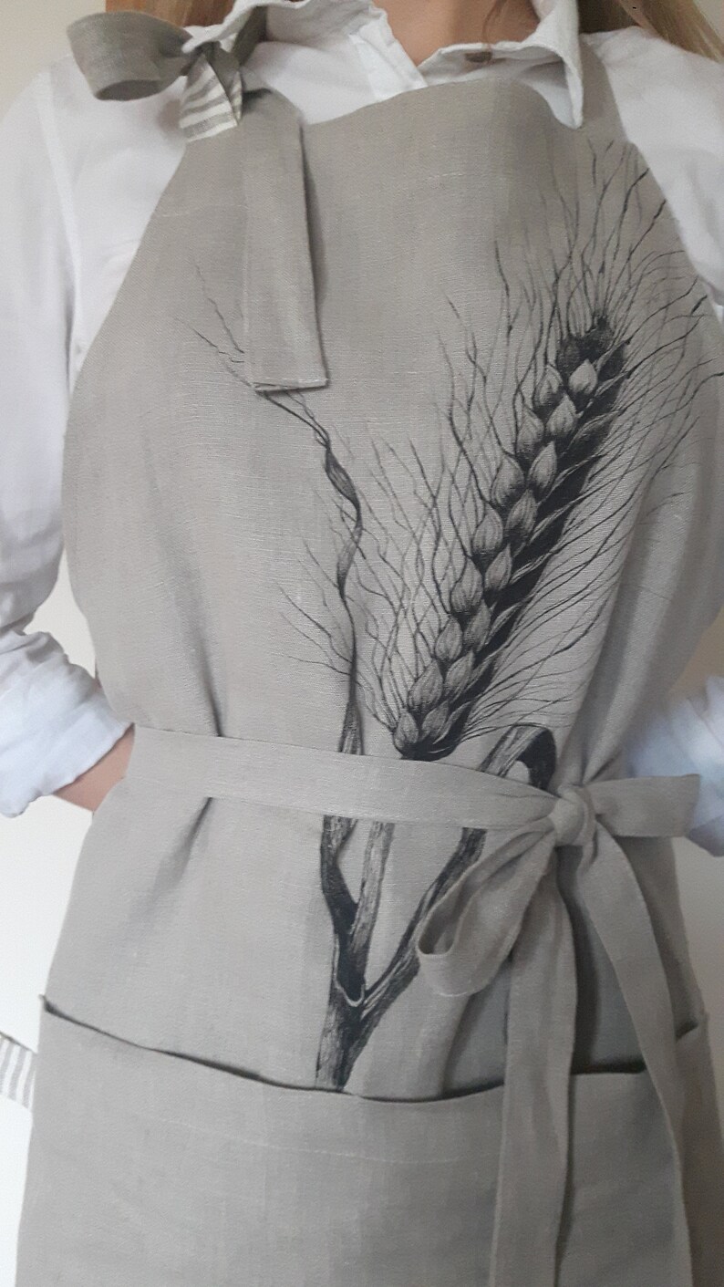 Linen Aprons Pinafore Aprons Natural Linen Aprons Washed Linen Aprons Gray Linen Aprons Linen Kitchen
