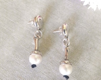 Handmade Baroque Pearl Drop Earrings, Sterling Silver Plated