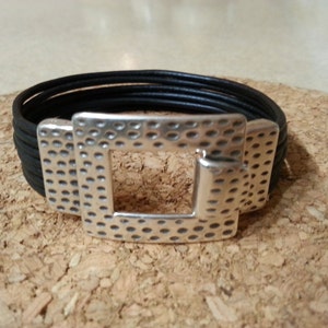 Leather Bracelet, Wrap Bracelet, Hook Clasp Bracelet, Uno de 50 Style Bracelet Leather Bracelet for Women, Leather Bangle