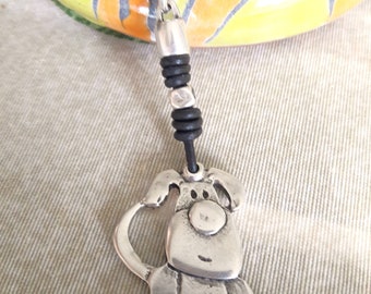 Dog keychain,Dog Keyring Silver, Leather Keychain,Christmas gift,Uno de 50 Keychain,Unisex Gift