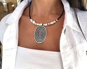 Necklace Leather Spiral Choker Uno de 50 Style Necklace Boho Necklace Uno de 50 Style Necklace Women Necklace Gift
