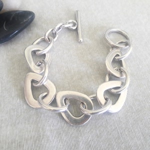 Silver Chunky Bracelet Chain,Chunky Bracelet,Silver Stack Bracelet for Women, Layering bracelet, Bangle Chunky Chain Link Bracelet