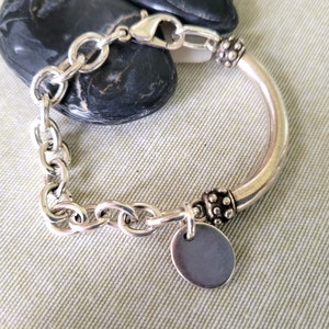 Chunky Silver Chain Bracelet,Chunky Bracelet, Silver Stack Chain  Bracelet for Women, Bangle Chunky Chain Link Bracelet