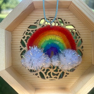 Rainbow Fuzzy PomPom Necklace