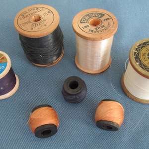 Vintage Wooden and Darning Thread Spools, Various Sizes and Brands