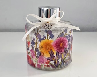 Difusor de varillas florales: decoración floral de estilo vintage, dije plateado