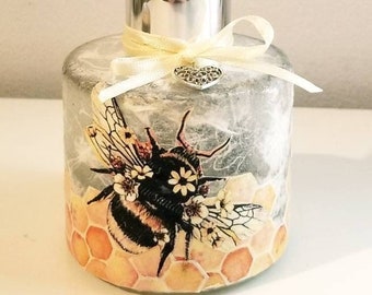 Bee diffuser. Save the bees. Diffuser bottle. Refillable reed diffuser