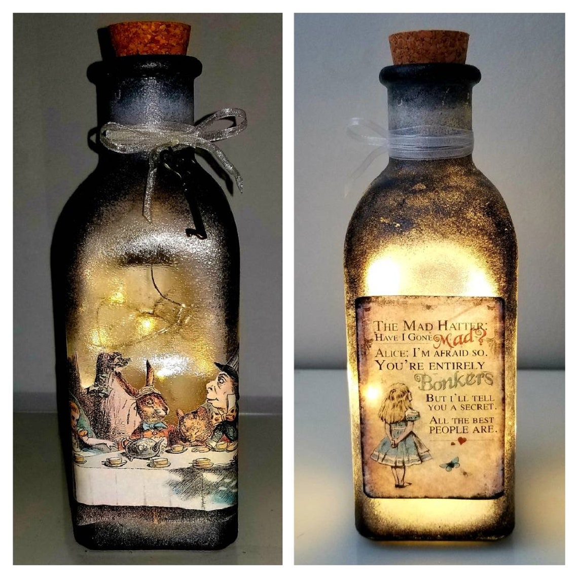 Alice in wonderland light up bottle. Drink me bottle. Alice in Etsy