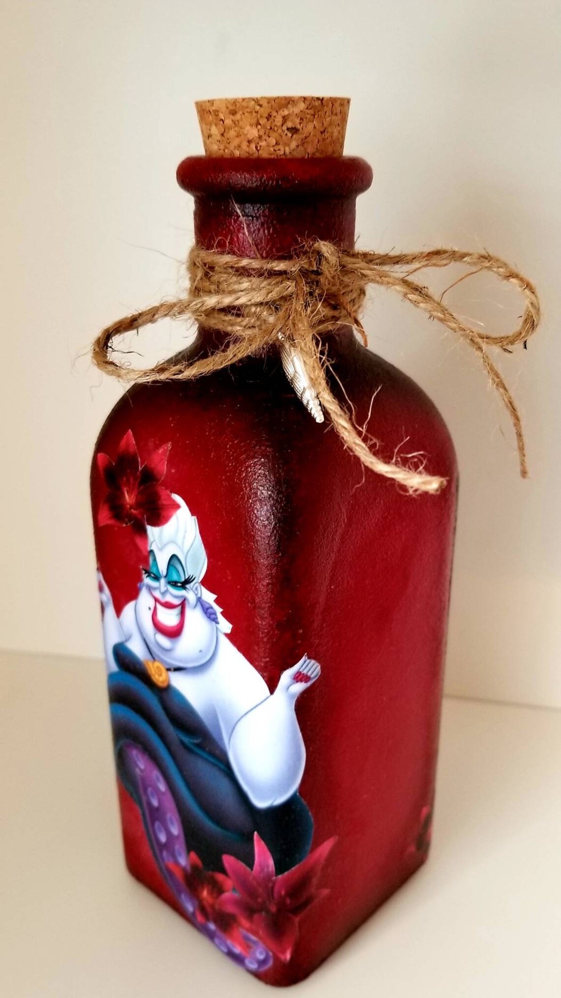 Ursula bottle. Little mermaid decor. Disney villain gift. Etsy