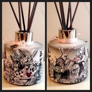 Alice in wonderland diffuser. Alice in wonderland decor. Alice in wonderland gift. Mad Hatters tea party. . Diffuser bottle. Reed diffuser