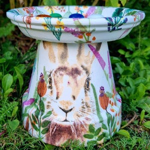 Decoupage Bee Watering Station: Terracotta Insect Waterer, Wildlife Gift