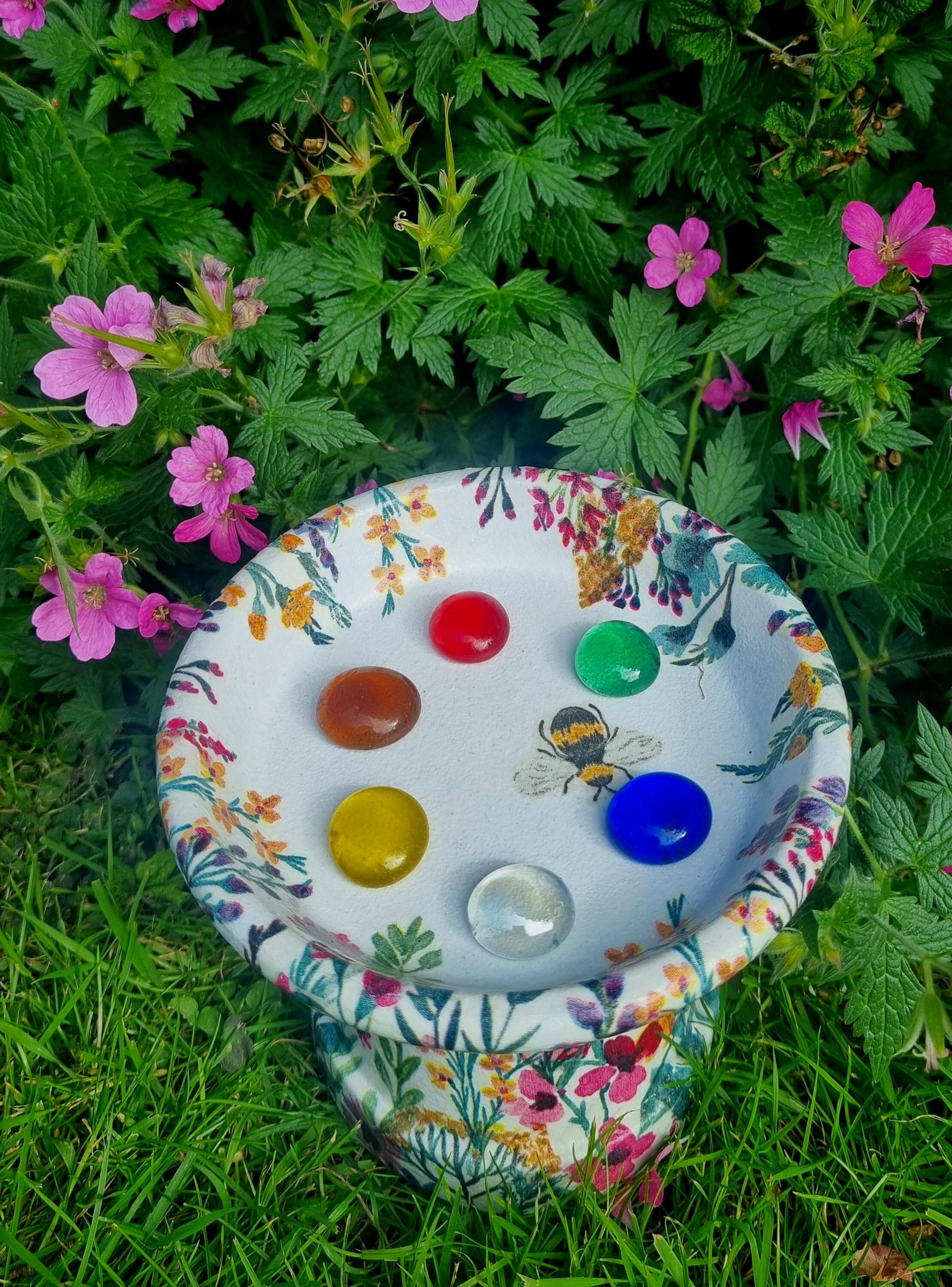 Decoupage Bee Watering Station: Pollinator Water Feature - Etsy
