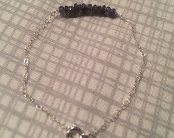 Iolite + sterling silver bracelet