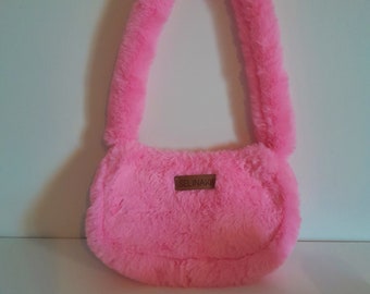 Soft Teddy Peluche Vegan Fausse Fourrure Candy Pink Bag