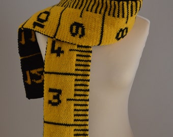 Hand Knitted Measuring Tape Scarf