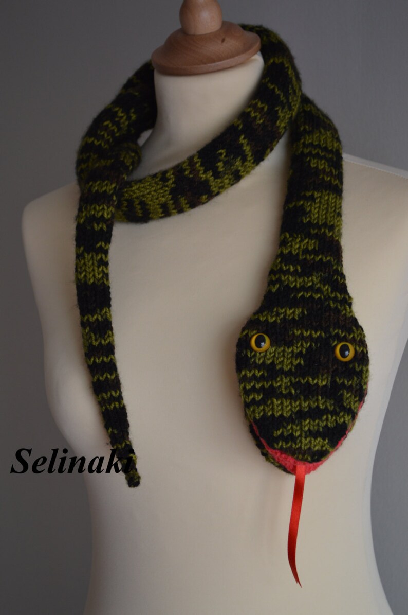Knit Snake Scarf Animal Scarf Etsy