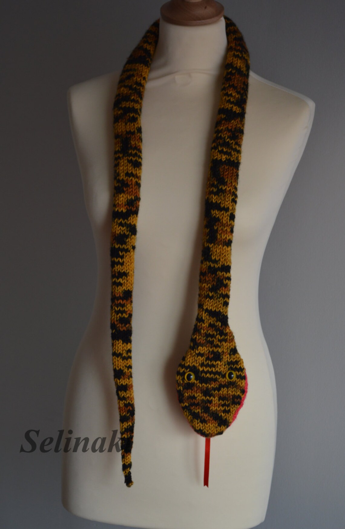 Knit Snake Scarf Animal Scarf Etsy