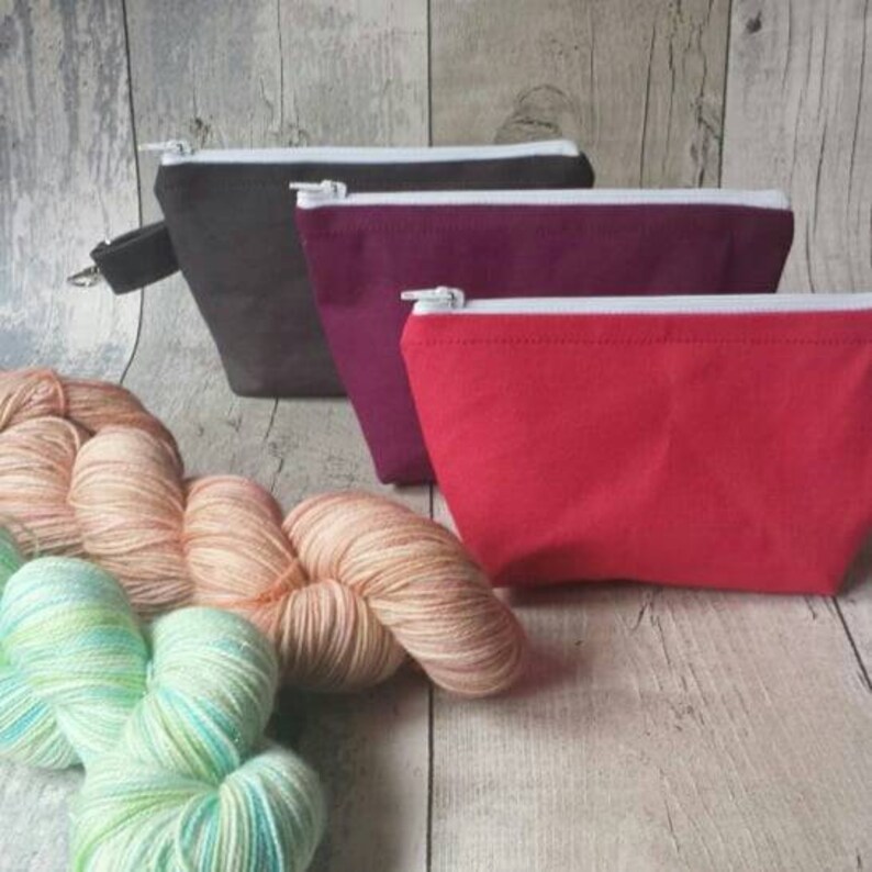 Notions pouch zippered case knitting accessories canvas Etsy