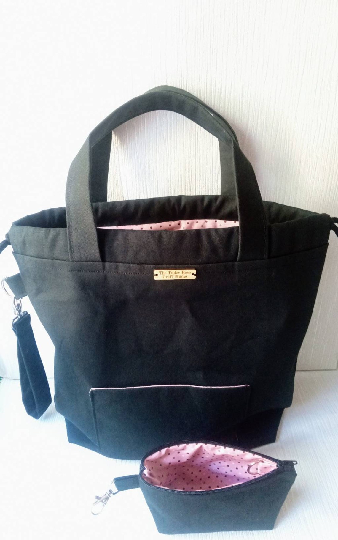 Canvas Drawstring Knitting Bag Crochet Project Bag XL Tote Etsy UK