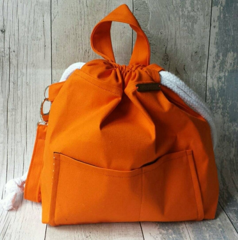 Extra large bag Canvas bag Drawstring bag knitting bag | Etsy