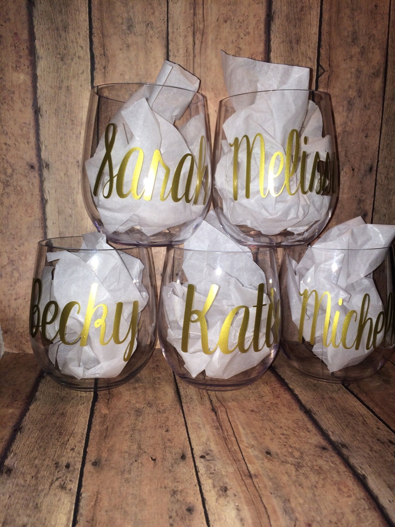 Custom Personalized Acrylic Stemless Wine Glasses Etsy