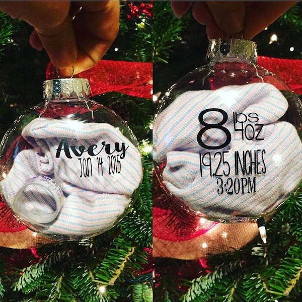 Personalized baby keepsake ornament