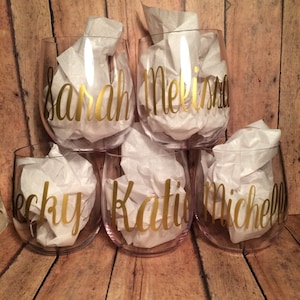 Custom Personalized Acrylic Stemless Wine Glasses