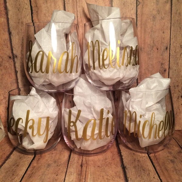 Acrylic Stemless Wine Glasses Personalized Etsy