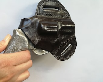 Handmade Leather Pancake Holster for 2-4 Inch Revolvers