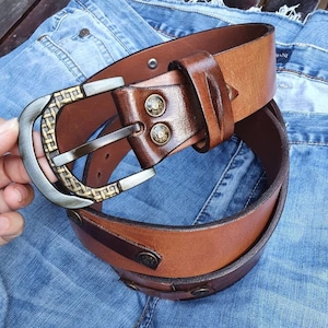 Leather Belt, Full Grain Leather Belt, Brown Leather Belt, Mens Leather Belt, Womens Leather Belt, hand made belt, brass buckle, brown belt