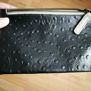 Authentische LIEBESKIND Berlin - echtes Leder Vintage Leder Brieftasche Reißverschluss Karte und Handyhalter, Vintage schwarze Leder Brieftasche,