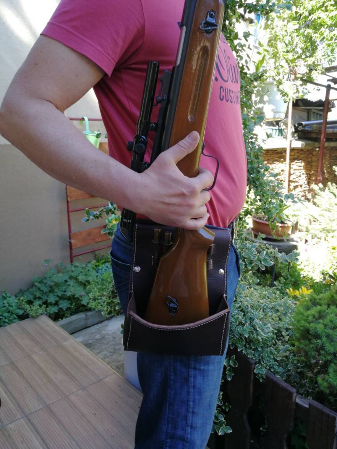 Belt Shotgun Rifle Holder Hand Made Leather Shotgun Holster Etsy