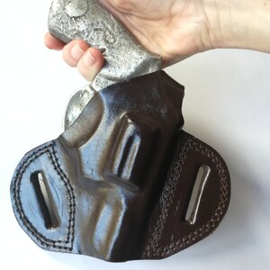 Handmade Leather Pancake Holster for 2-4 Inch Revolvers image 8