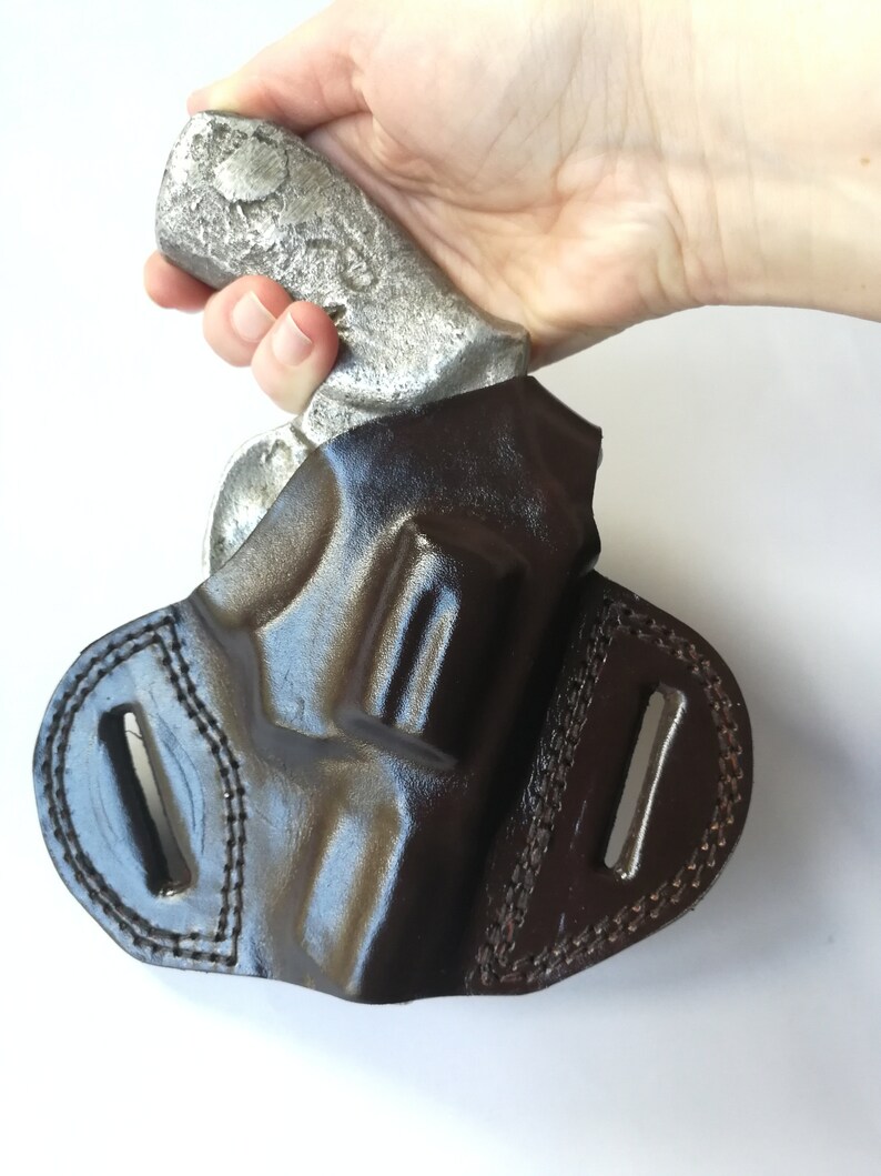 Handmade Leather Pancake Holster for 2-4 Inch Revolvers image 8