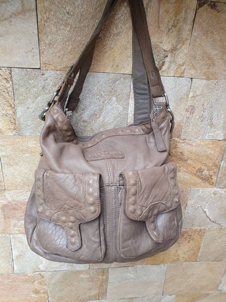 Vintage LIEBESKIND Beige Tote Bag Liebeskind Leather Bag Unique Handbag Soft Leather Purse Tote Bag Everyday Shoulder Bag Liebeskind Etsy
