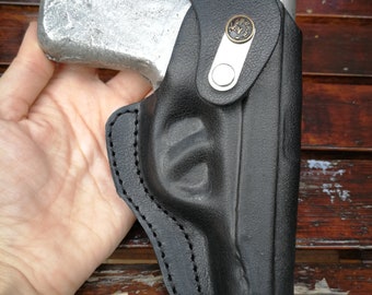 Makarov thumb break belt holster. Belt Slide Holster.Belt Slide. Right Hand Holster. Black Leather