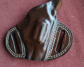 Handmade Leather Revolver Holster, Pancake Style OWB, Smith & Wesson