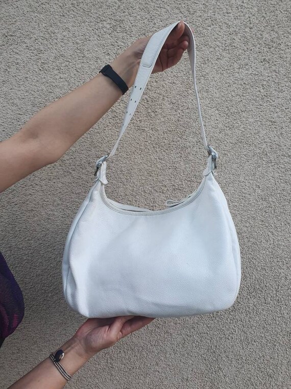 Longchamp Le Foulonné White Leather Crossbody Bag in Pre Loved 