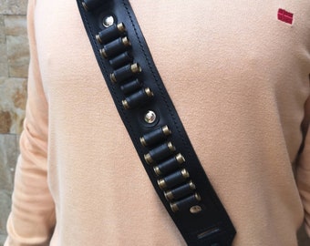 Shoulder holsters bandolier,  357 shellsLeather Bandolier, custom, genuine leather,