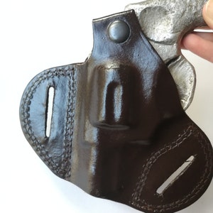 Handmade Leather Pancake Holster for 2-4 Inch Revolvers image 3