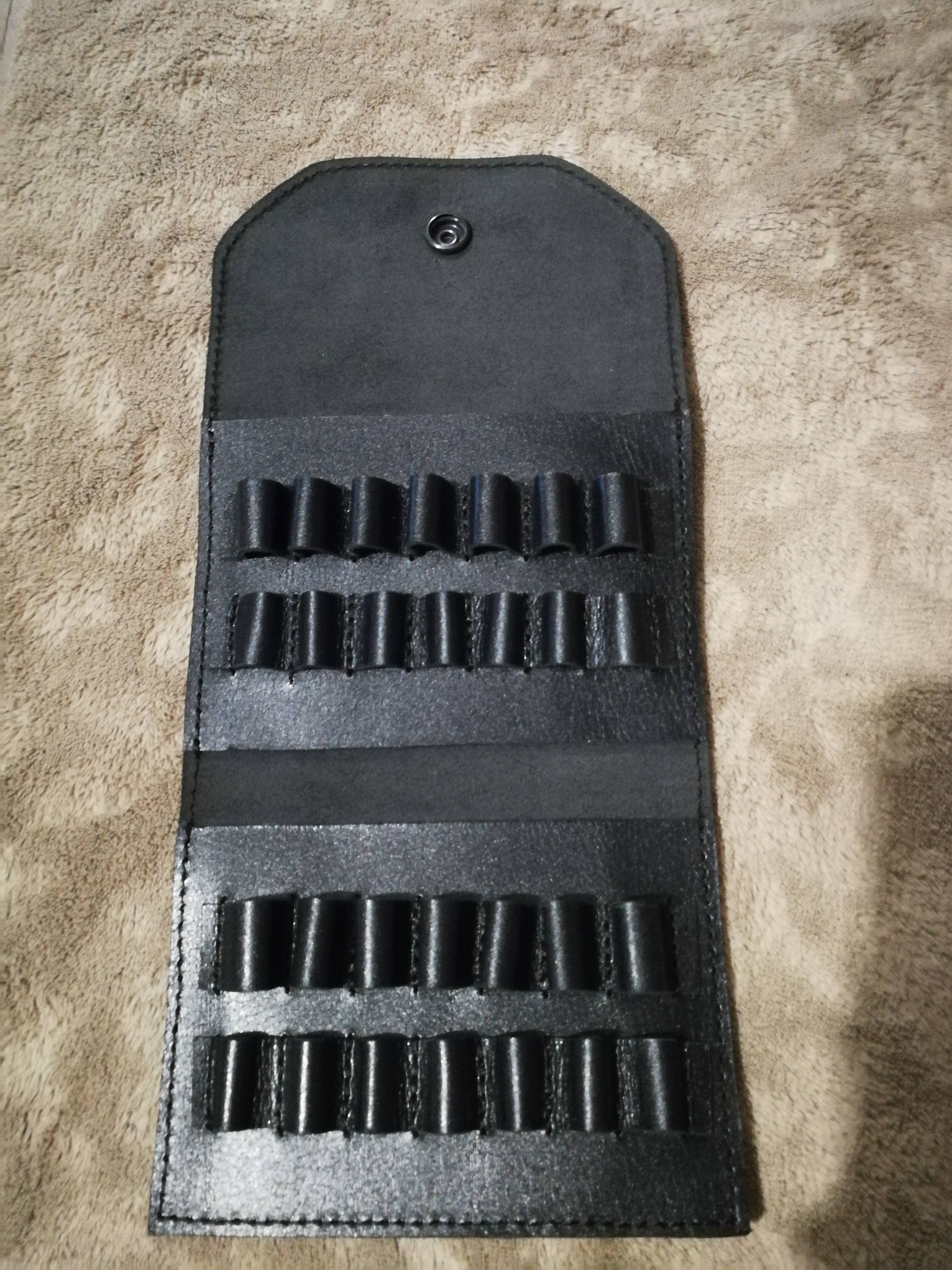 Hunting ammo pouch,Hunter Rifle Ammunition Carrier, Ammo Bandolier, Leather Bandolier,  14 bullets made from genuine calfskin leather