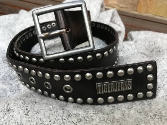 Vintage TIGER GEANS BELT, Genuine leather Vintage