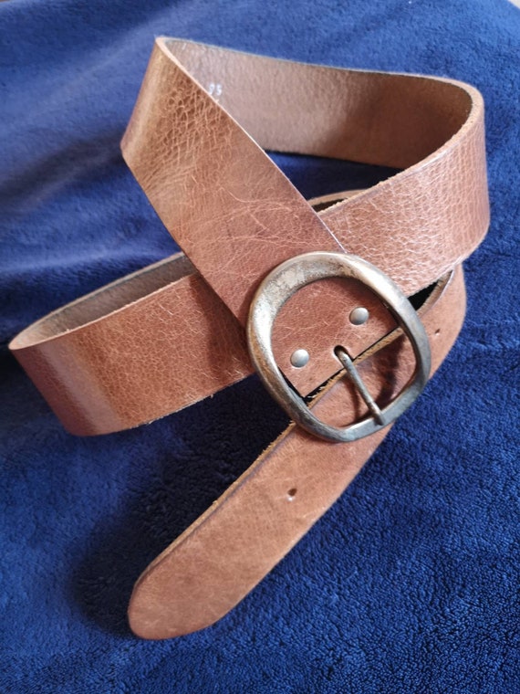 Vintage Red Label belt, Leather Belt, Full Grain L
