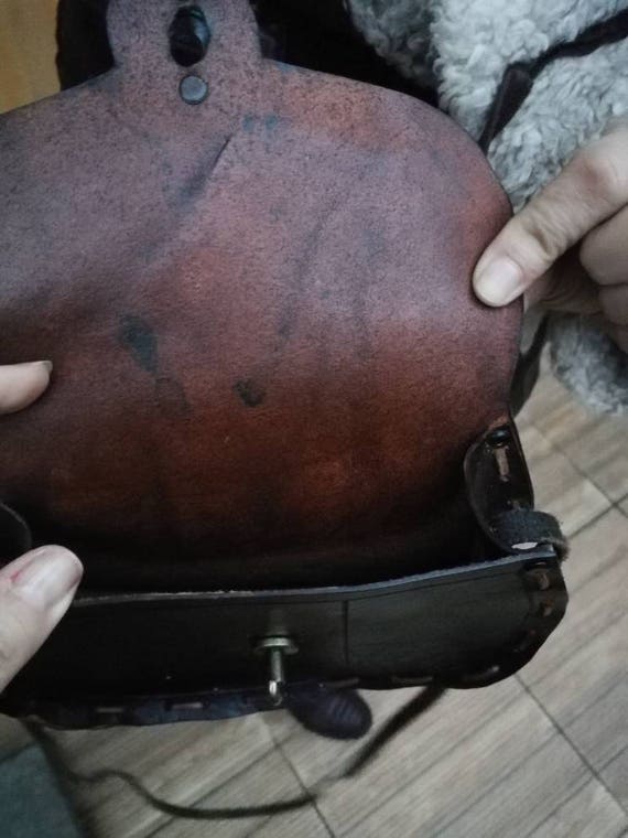 Leather Bag Vintage Saddle Bag, leather Messanger, - image 6